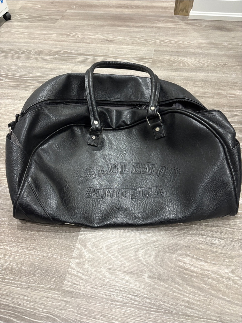 lululemon athletica Black Leather-Look Men’s Duffle